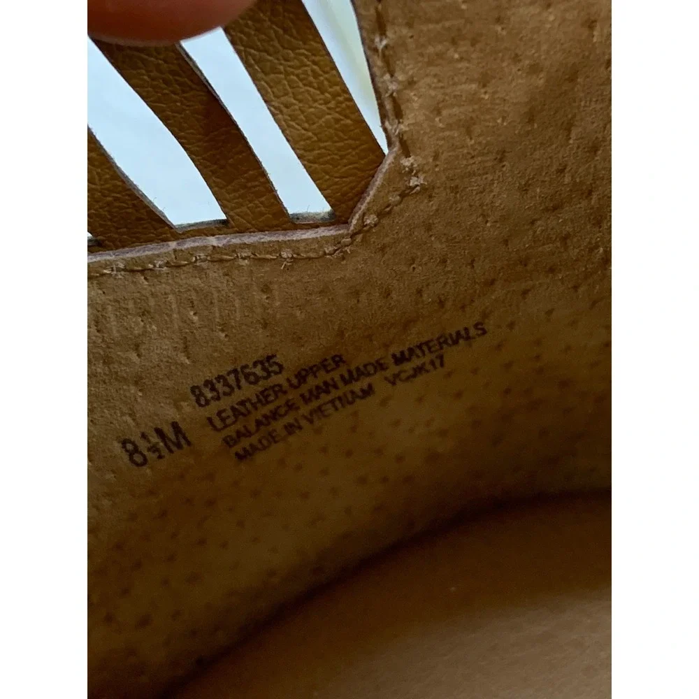 Comfortiva Women's Gold Leather Laser Cut Gladiator Wedge Comfort‎ Sandals 8.5